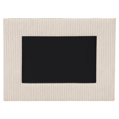 Leather Tabletop Photo Frame 8.5x4.7x6.5in Beige | Unique Texture 2