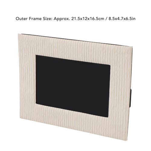 Leather Tabletop Photo Frame 8.5x4.7x6.5in Beige | Unique Texture 1