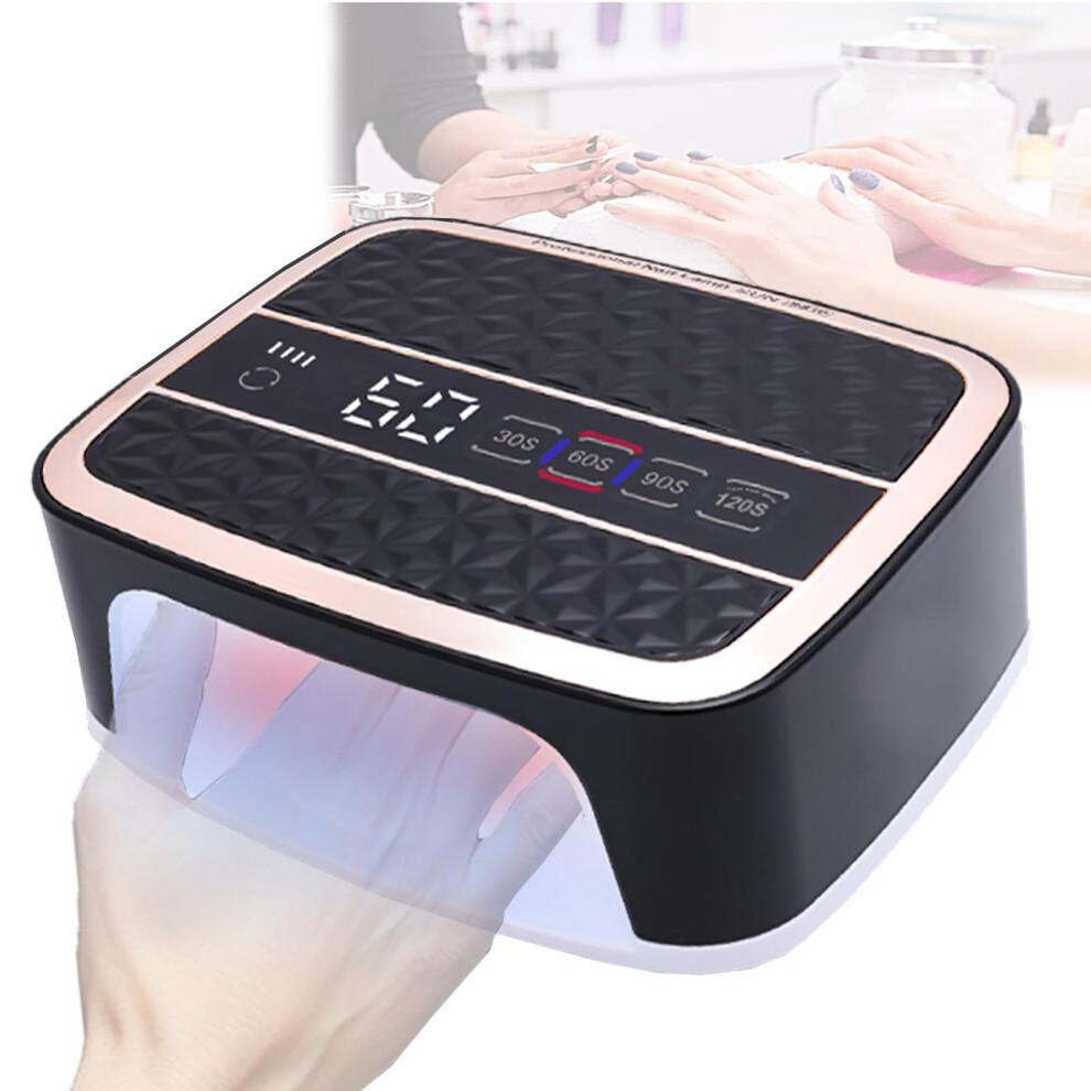 168W Professional UV LED Nail Lamp with 42 LEDs, 4 Timer Settings, Fast Curing for Gel Manicure