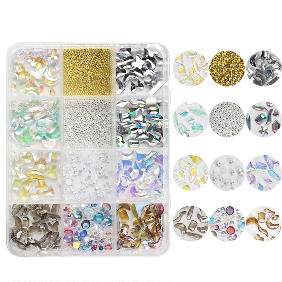 3D Nail Art Decorations Acrylic Flowers Butterfly Bear Resin Set with Rhinestone Accents