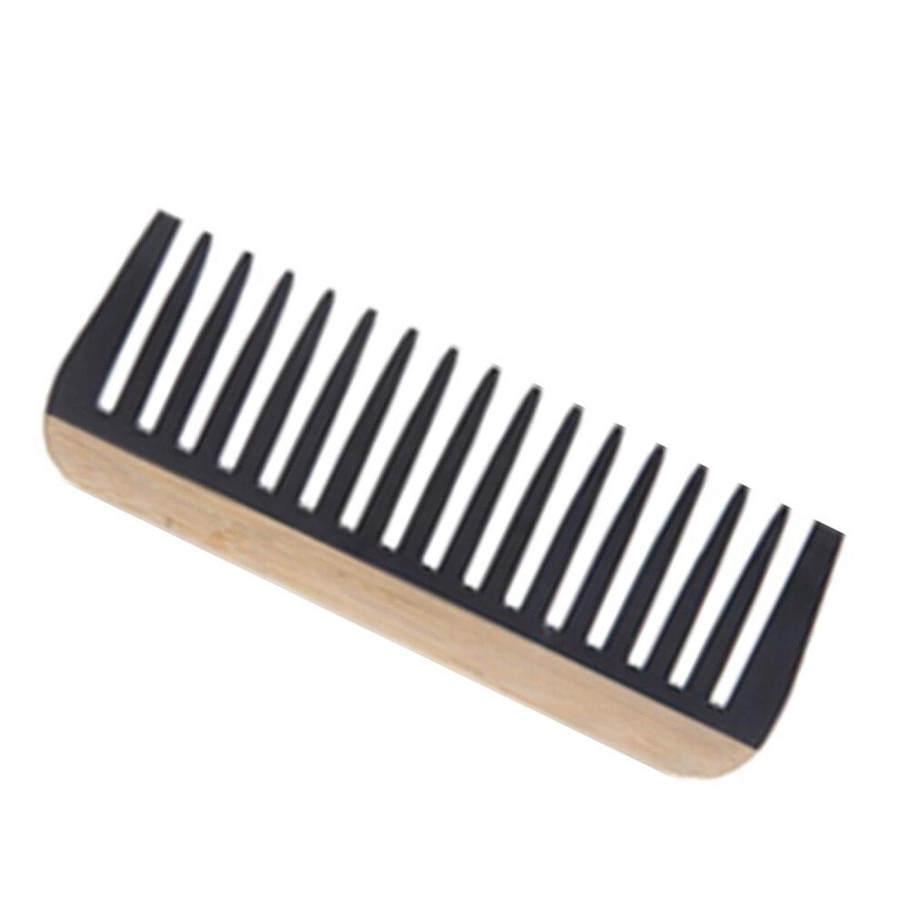 Wooden Hair Comb and Bamboo Hair Brush with Wide and Fine Teeth, Antistatic Styling Handle