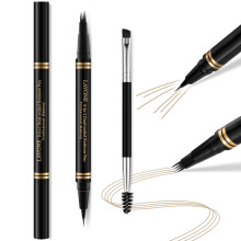Dual Ended Waterproof Eyebrow Pencil Blonde with 4 Tip Microblading Brow Pen for Natural Strokes