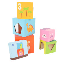 Beech Wood Stacking Nesting Toy Blocks for Kids Learning & Parent Interaction