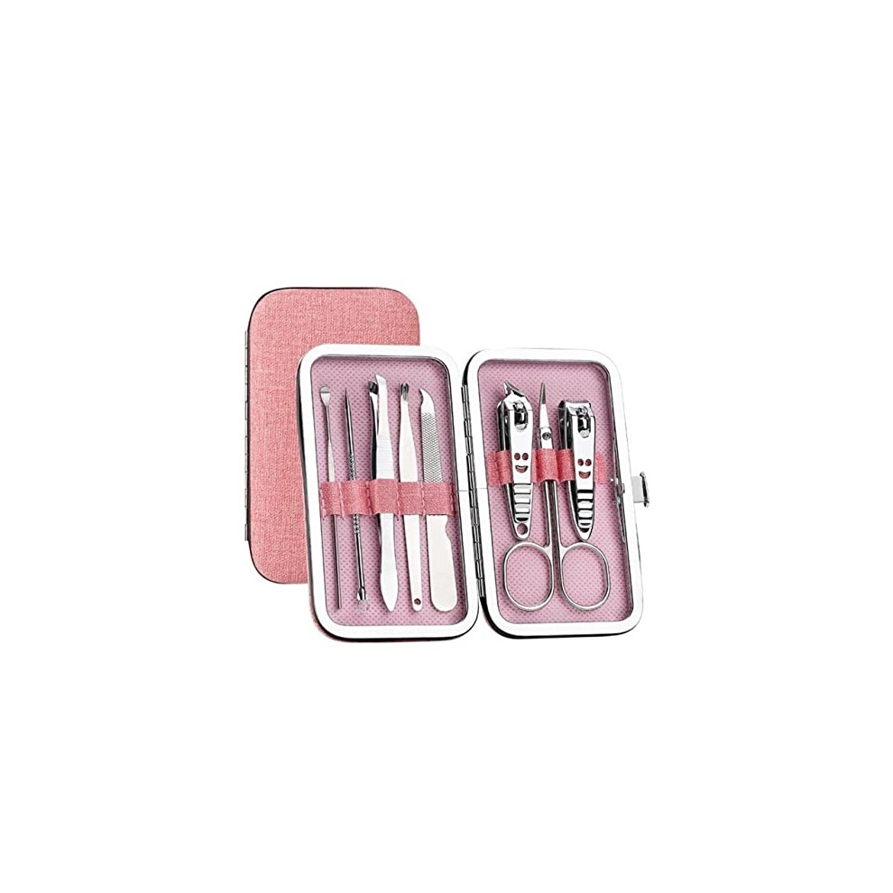 Stainless Steel Nail Clipper Manicure Pedicure Kit with Precision Blades and Travel Case