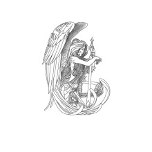 Semi Permanent Tattoo Angel Woman with Sword Design Waterproof Long Lasting Plant Based for Women