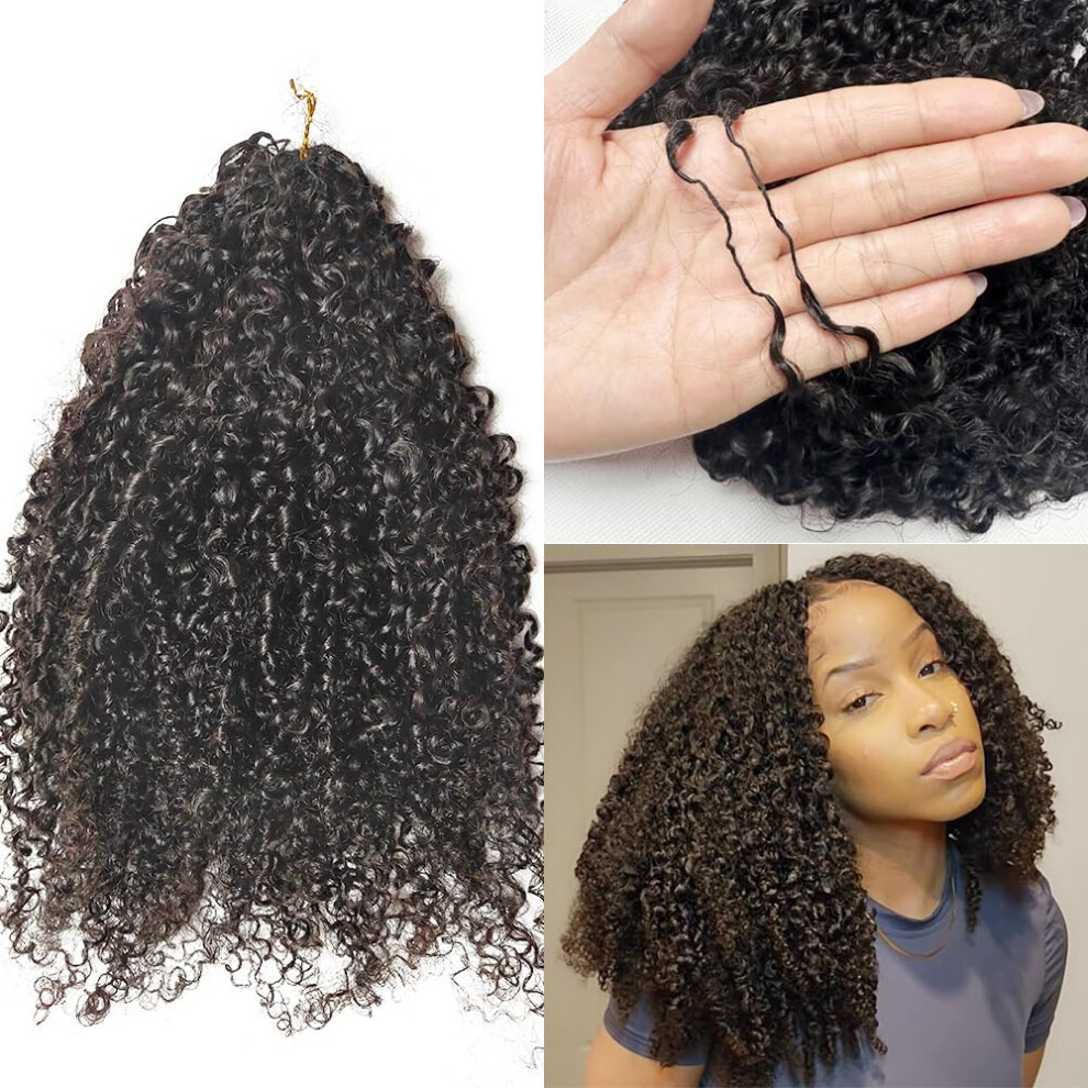 Unisex 18 Inch Pre Looped Crochet Human Hair Extensions Afro Kinky Curly Knotless Braiding Hair 120G