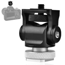 1/4'' Screw Hot Shoe Stand Monitor Mount Aluminum Alloy 1/420 Compatible For DSLR Cameras Microphone Holder