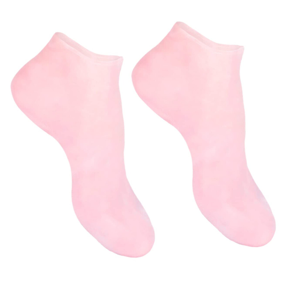 Moisturizing Foot Socks with SEBS Sole Pads, Breathable Compression Ankle Socks for Dry Cracked Feet