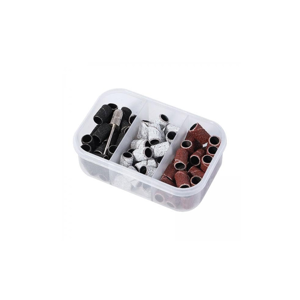 Nail Sanding Bands Set with 75pcs Mixed Grit, Compatible Nail Drill Bits, Easy Replacement