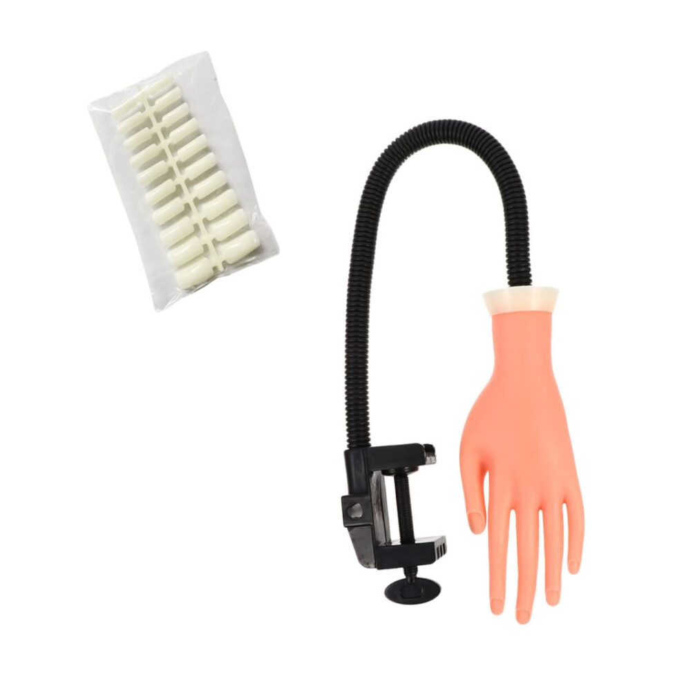 Nail Practice Hand Realistic Silicone with Detachable Tips Manicure Training Model for Beginners