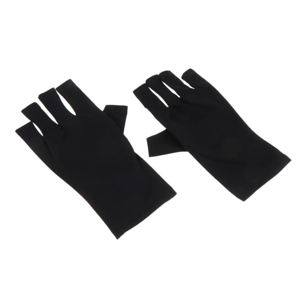 UV Nail Lamp Gloves with UV Protection Fabric, Fingerless Gel Manicure Gloves for Women Salon Use