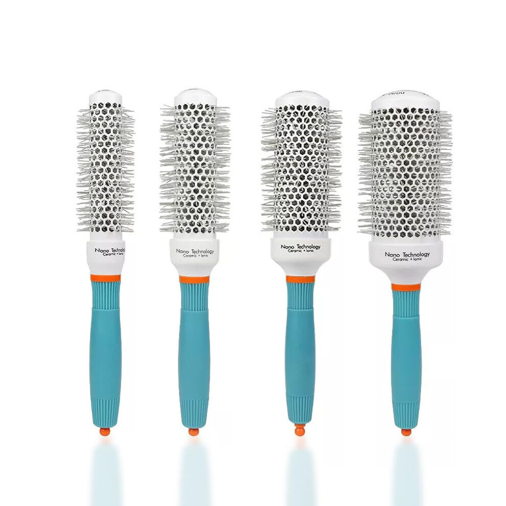 Professional Round Hair Brush Set with HeatâResistant Barrel for Blow Drying and Curling, 4 Sizes