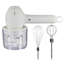 Electric Hand Mixer for Baking with Powerful 30W Motor and Ergonomic Grip, White