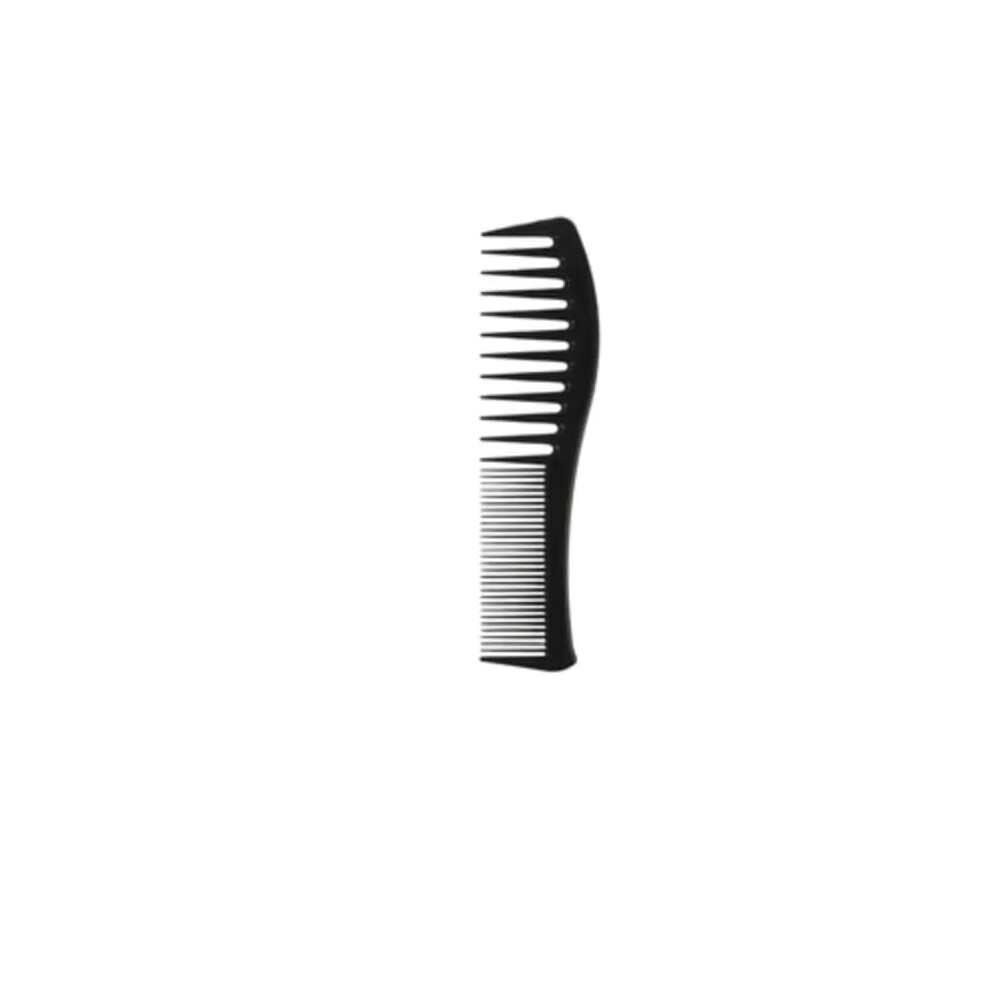 Unisex Black Resin Hairdressing Comb With Wide And Fine Teeth For Professional Styling And Gentle Scalp Care
