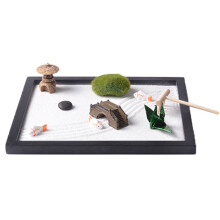 Desktop Zenes tuinset met harken, zand, mini Japanse zandtuin