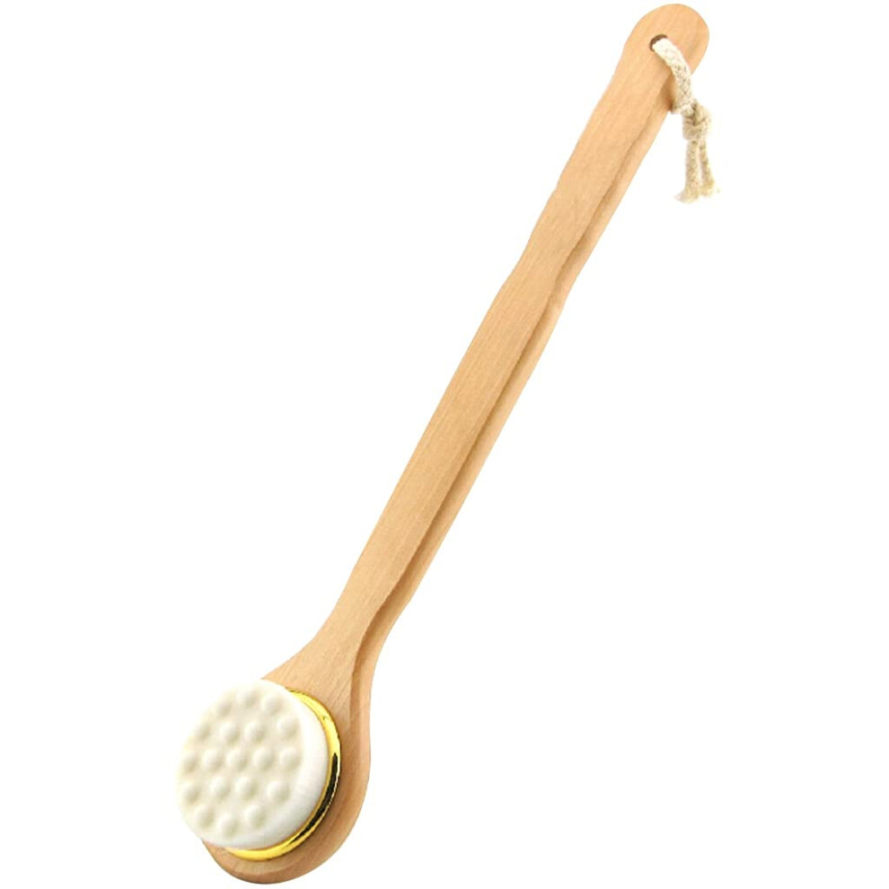 Long Handle Back Scrubber Bath Brush with Soft Plush Bristles for Exfoliating and Blood Circulation