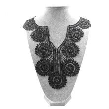 Lace Fabric Embroidered Applique Neckline For Sewing Supplies Scrapbooking Lace Collar DIY Clothing Accessory Black