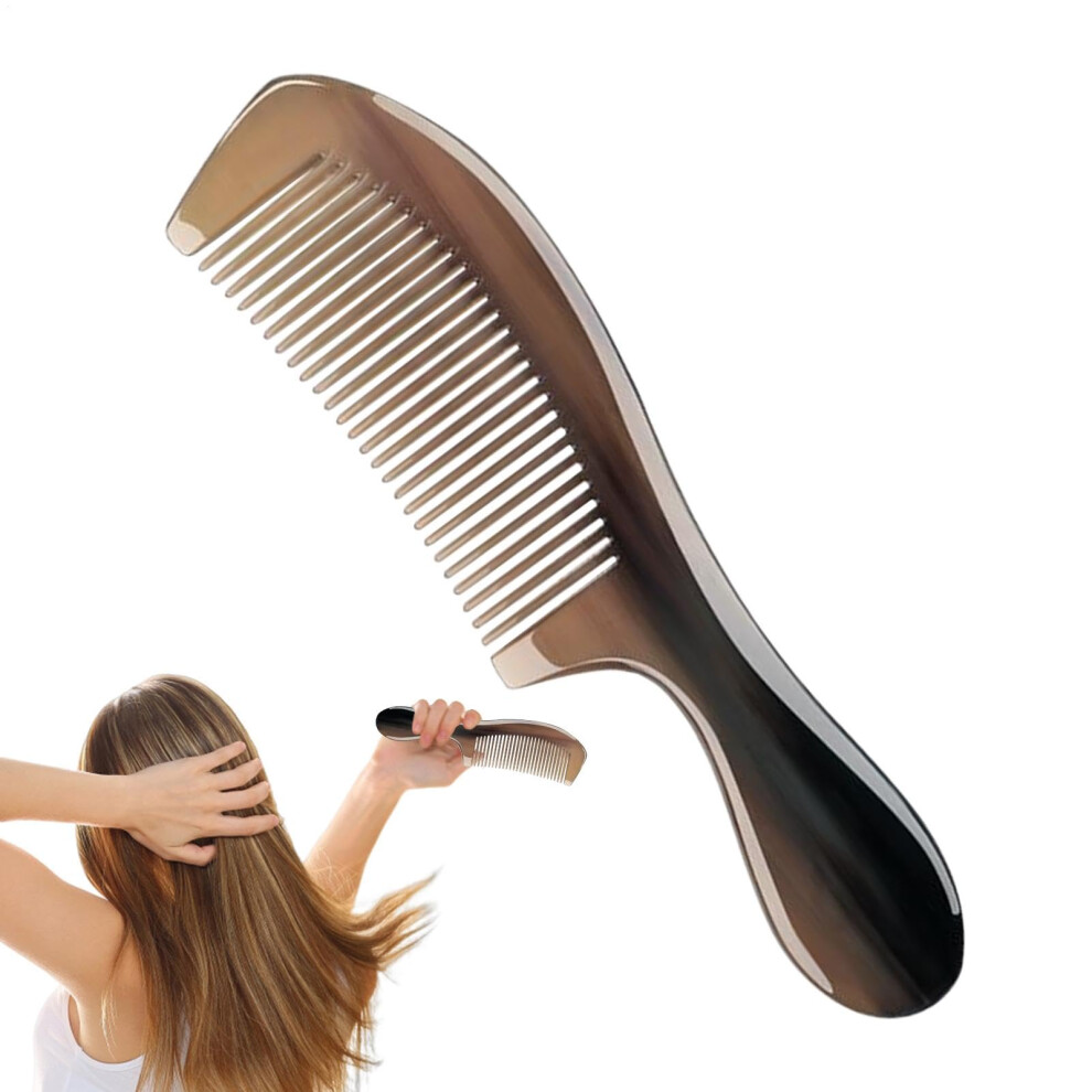 Unisex Horn Comb For Women Antistatic Ox Horn Hair Comb With Fine Teeth For Smooth Detangling And Scalp Massage