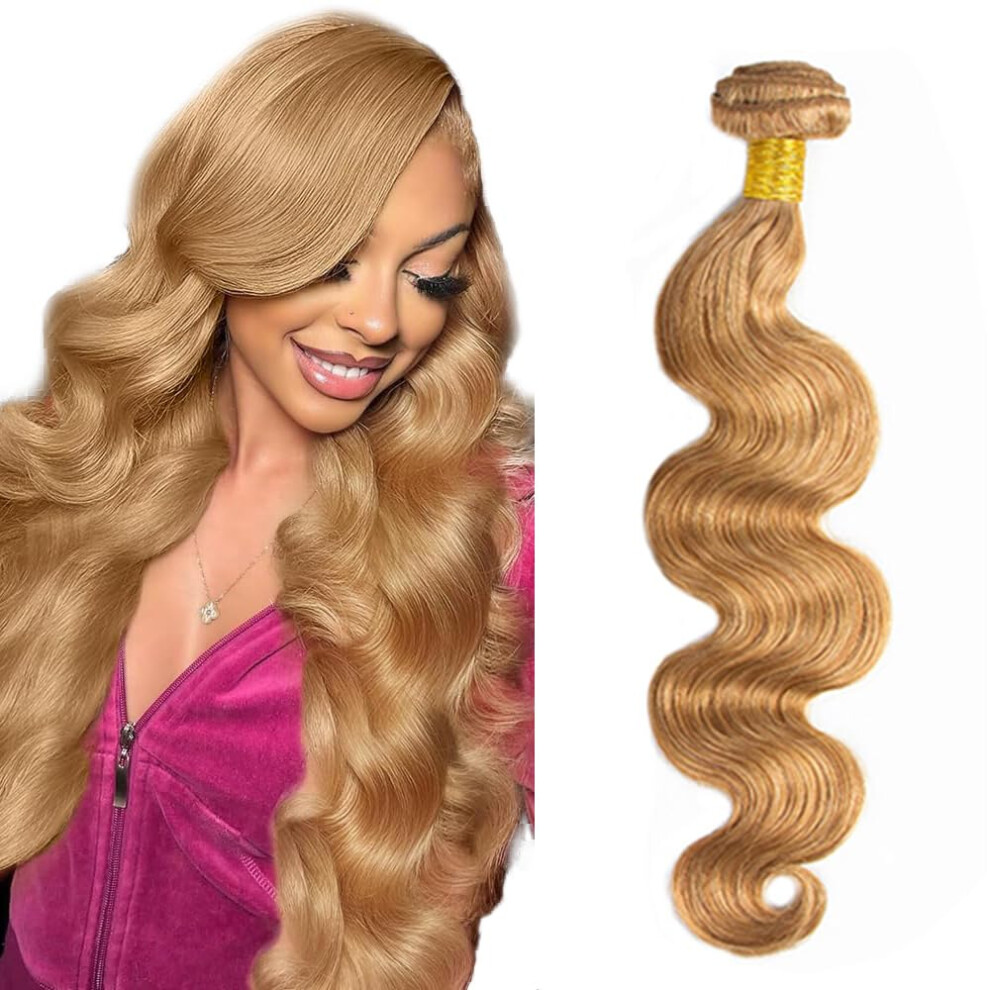 26 Inch Honey Blonde Body Wave Human Hair Extensions Brazilian Virgin Remy Hair Single Bundle