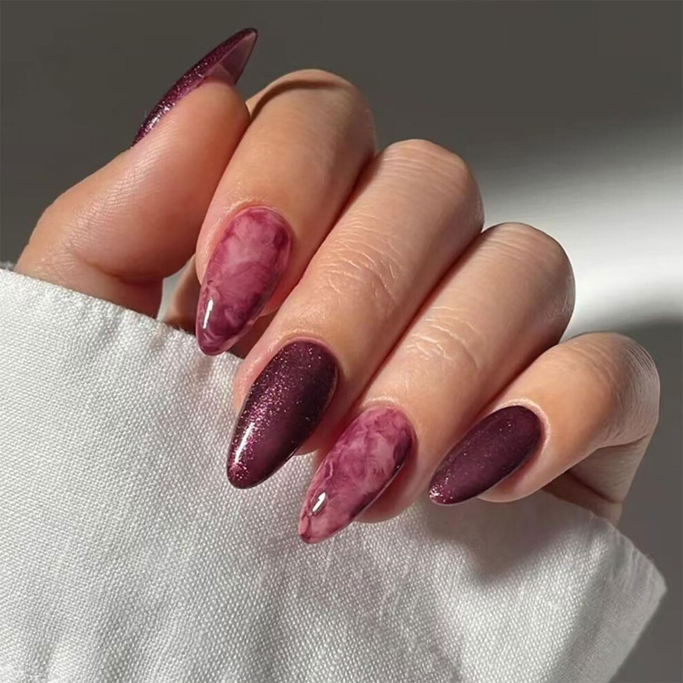 Press On Nails with Glue Long Lasting Acrylic Fake Nails for Women Salon Quality Finish