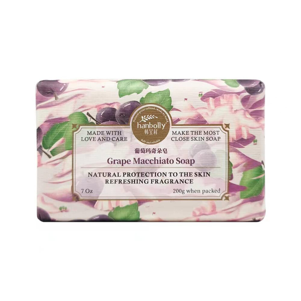 Grape Macchiato Scented Soap Bar 200g with Refreshing Fruit Coffee Aroma and Creamy Lather