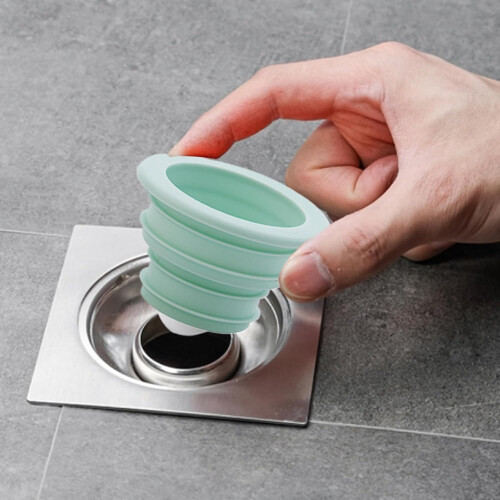 Silicone Drain Pipe Seal Ring AntiOdor Reusable Kitchen Sewer Plug Easy Install Green 2