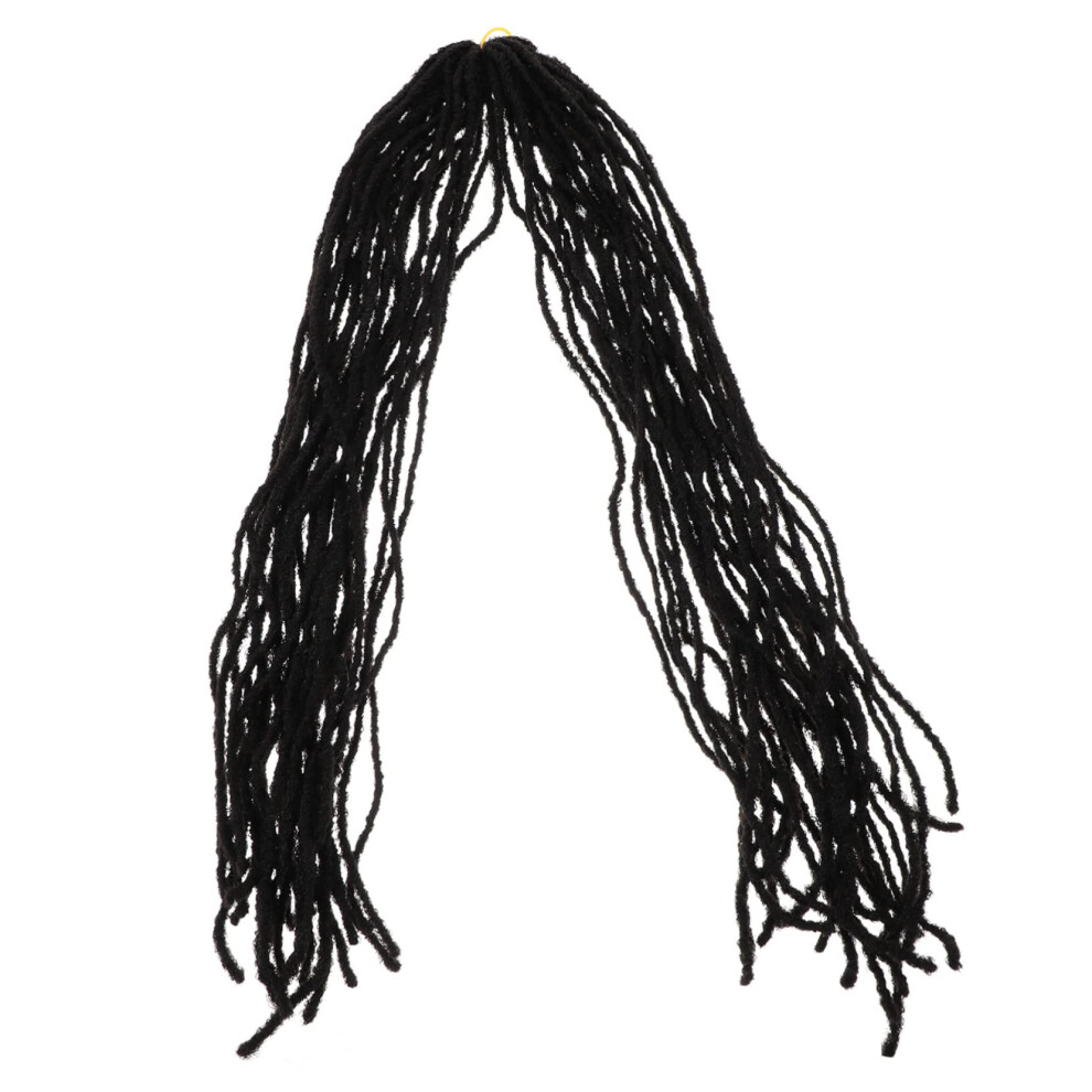 Unisex Black 2Pcs Jamaican Bounce Crochet Hair Dreadlock Extensions Synthetic Wig For Cosplay Party Wedding