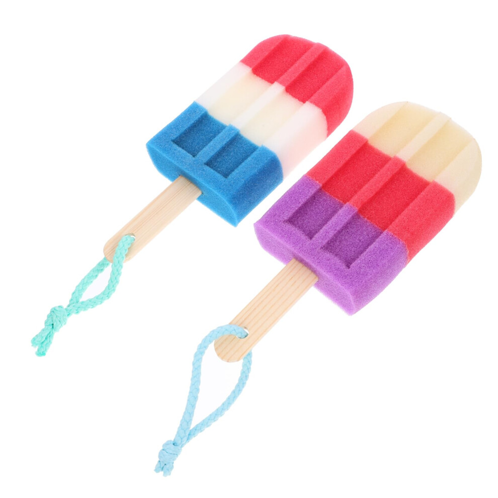 Exfoliating Shower Sponge Set of 2 for Gentle Body Cleansing,  Density Cute Bath Scrubber