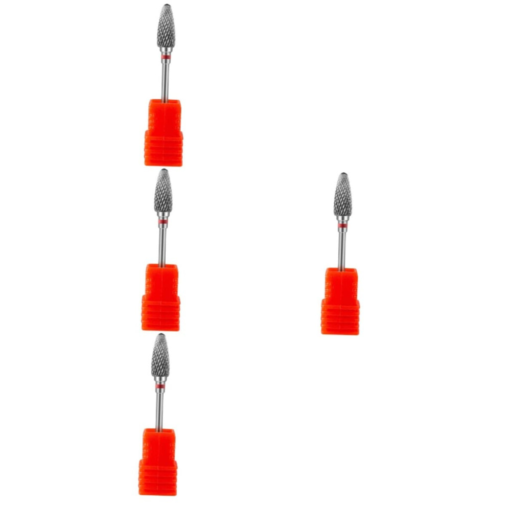 Professional Tungsten Nail Drill Bits Set for Acrylic and Gel Nails, Precision Shaping, 4pcs