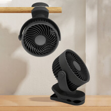 Wiederaufladbarer USB-Klippventilator, 2000 mAh, 360 drehbar, 151,6 x 128,4 x 177,5 mm
