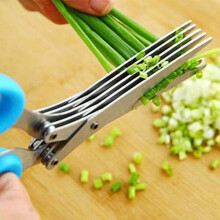 5 Blade Herb Scissor Stainless Steel Kitchen Multi Functional Herb Cutter Color May Vary Package Includes Cleaning Comb