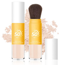 Sunscreen Setting Powder SPF 50 Mineral Face Powder Translucent Oil Control Matte Finish with Brush