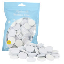 Nail Polishing Pads 25mm White Fused Alumina Nail Buffing Discs 50 Pack for Professional Nail Drill