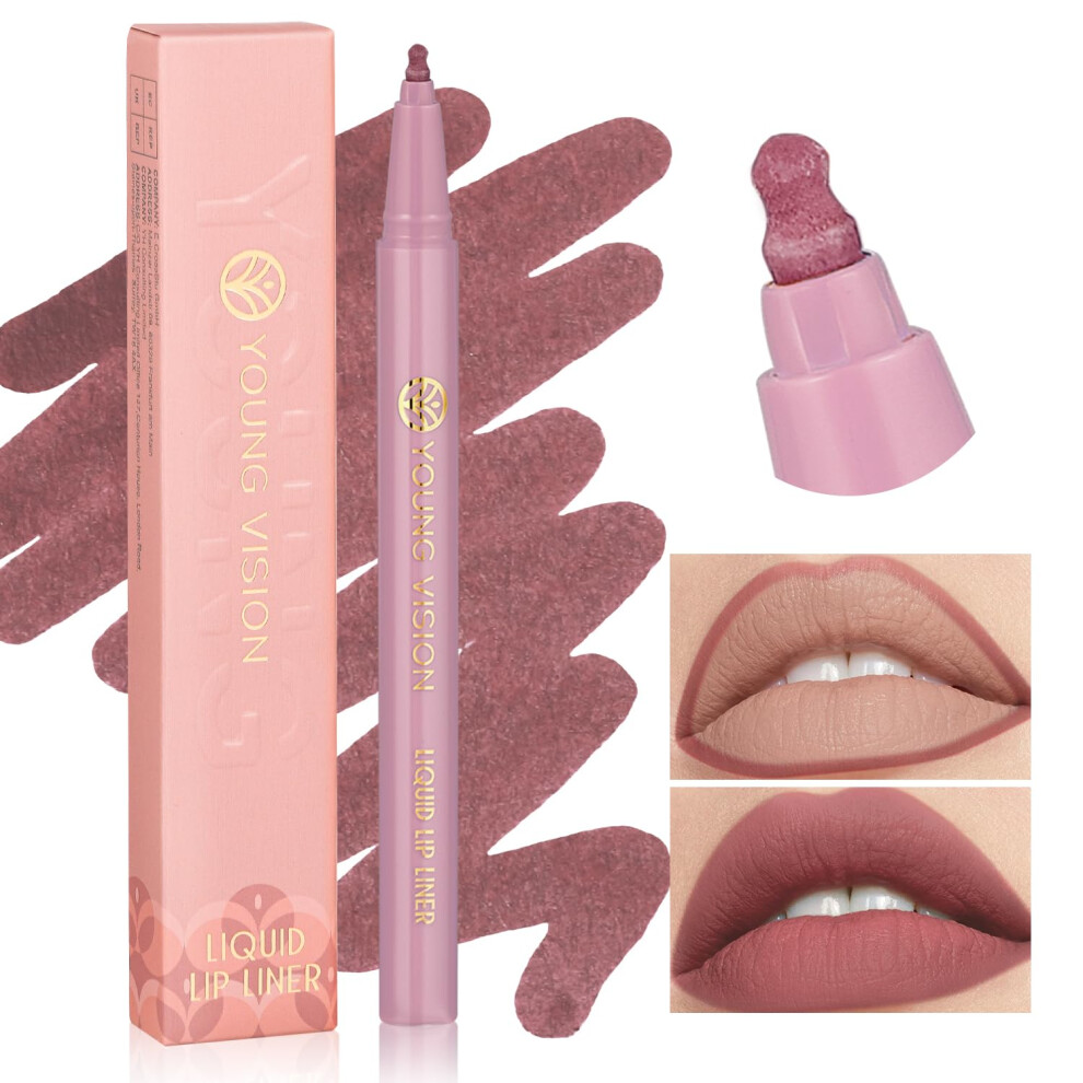Cream Matte Liquid Lipstick Nude Shades With Precise Gourdshaped Tip, Longlasting 2In1 Lipliner