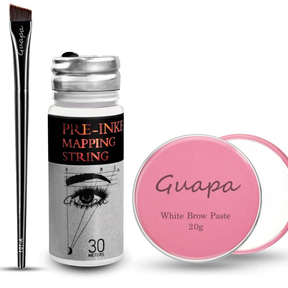 White Eyebrow Mapping Kit With Brow Paste And String For Accurate Microblading And Lip Contouring