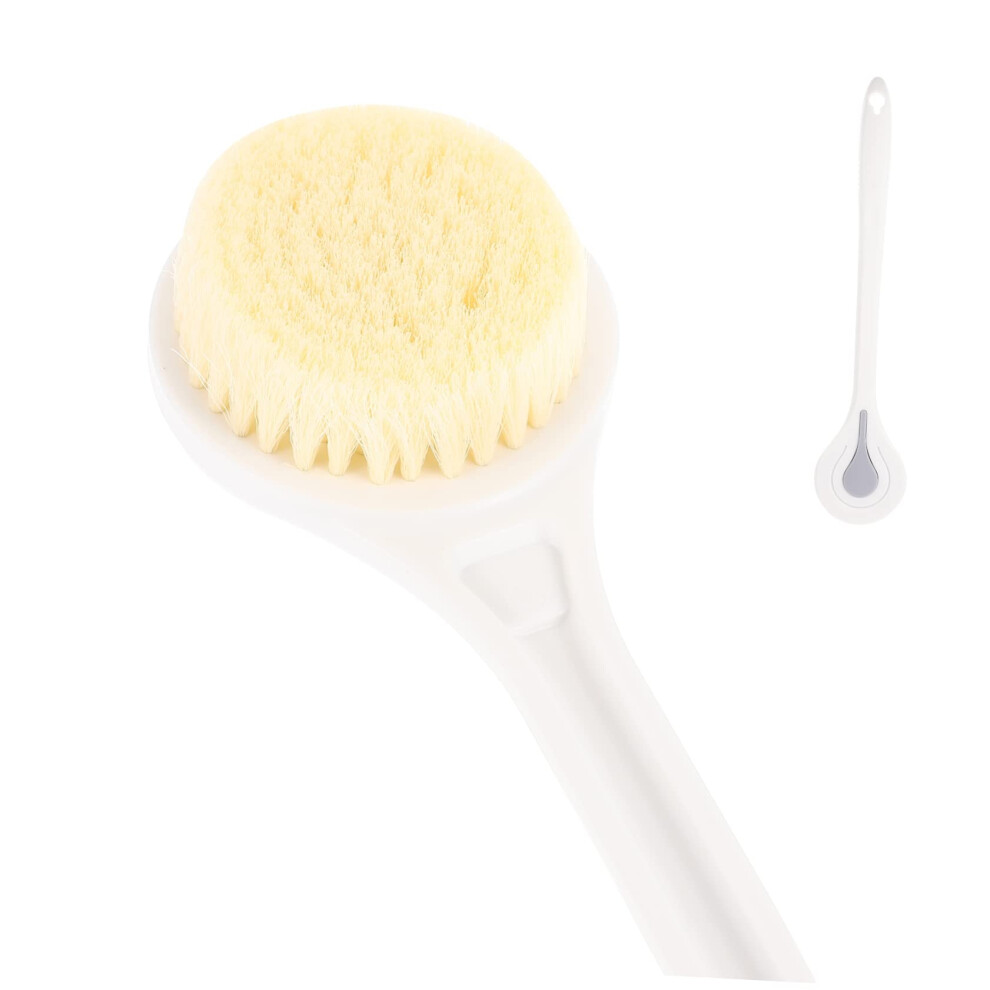 Long Handle Back Scrubber DualSided Bath Brush Soft and Stiff Bristles for Shower Exfoliating