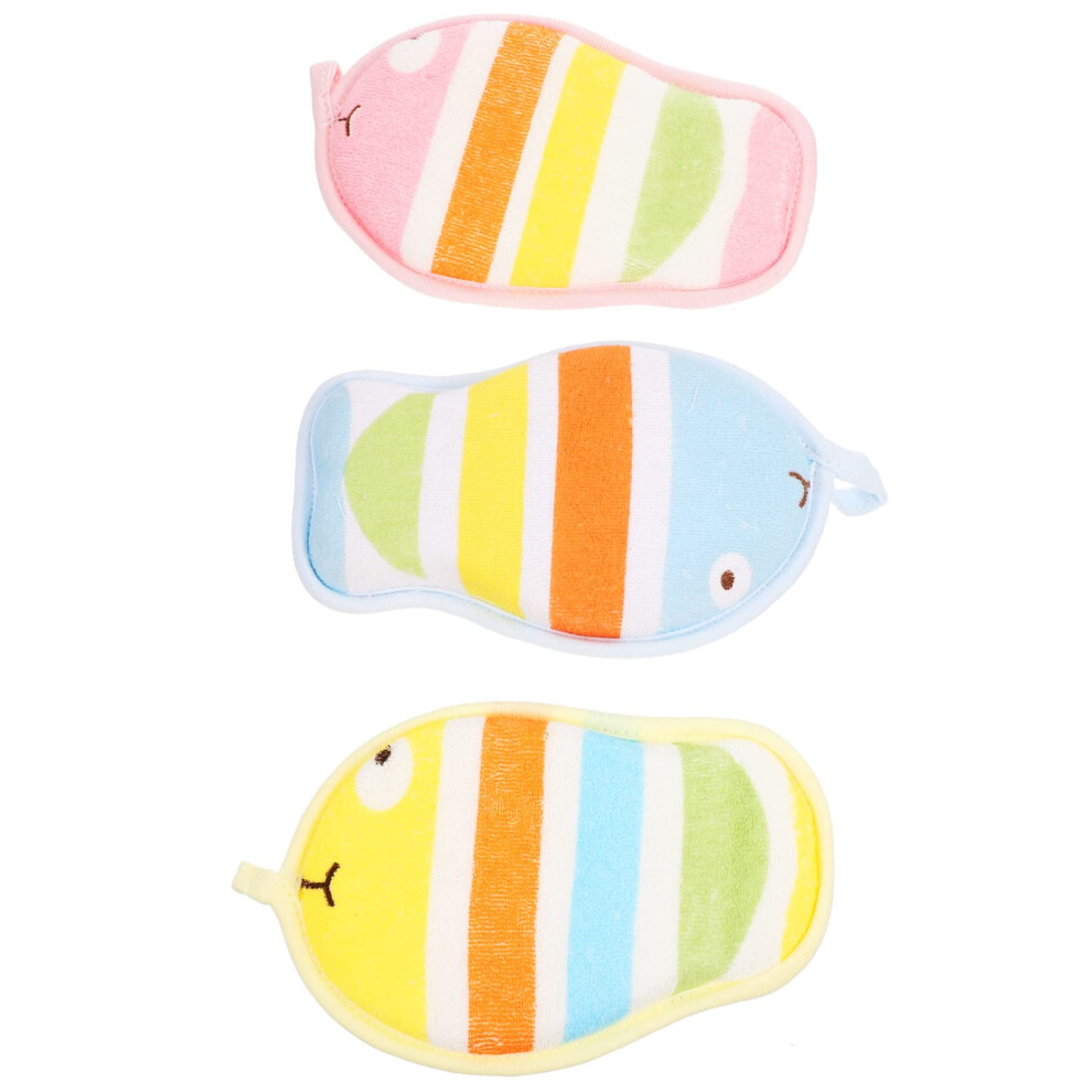 Bath Scrubber Towel Set of 3 Soft Exfoliating for Newborn Gentle Skin Massage and Back Cleaning