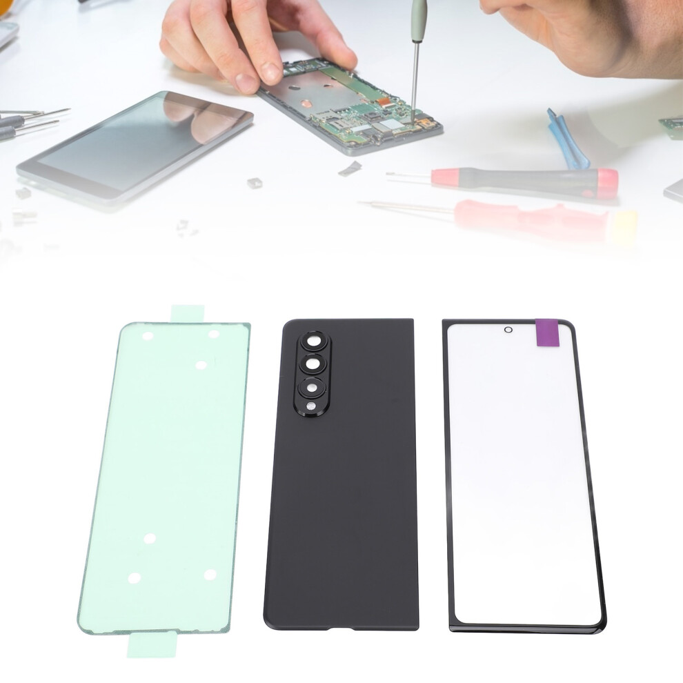 Back Glass Cover & Front Outer Lens For Galaxy Z Fold 3 5G F926 Black 8461380735968
