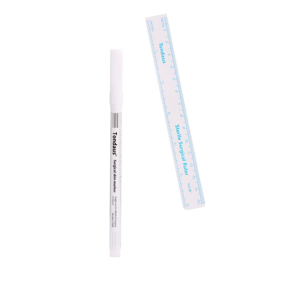 Tattoo Skin Marker Pen with Paper Ruler for Precision Eyebrow Mapping and Permanent Makeup
