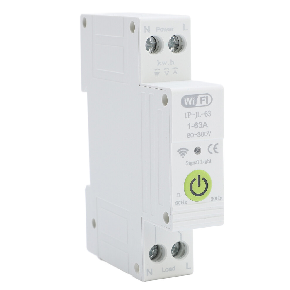 Smart Wifi Circuit Breaker 63A With Energy Meter, Over/Under Voltage & Leakage Protection 3701380736165