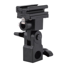 Hot Shoe Flash Umbrella Holder Light Stand Bracket Universal Hot Shoe Compatibility For Photo And Video Black