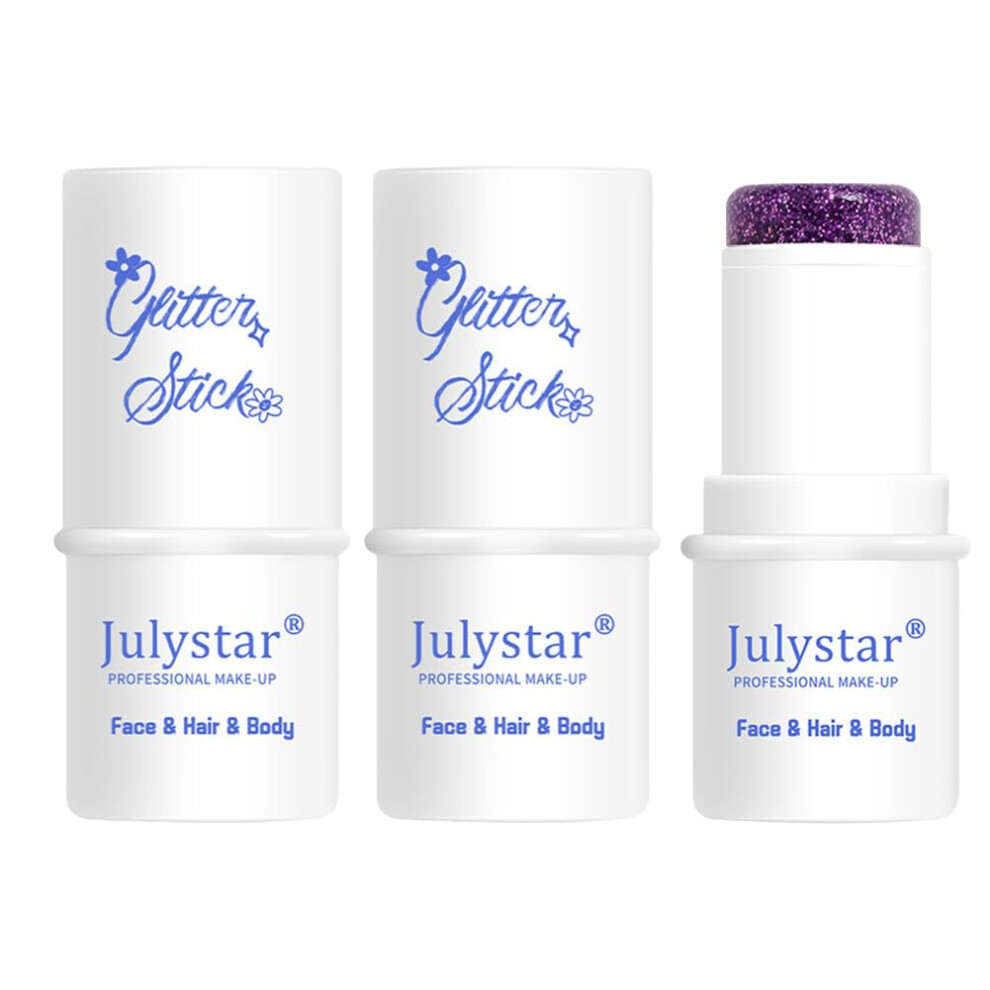 2Pcs Glitter Eyeshadow Stick, Long Lasting Waterproof Shimmer Eye Makeup, Quick Dry GelBased