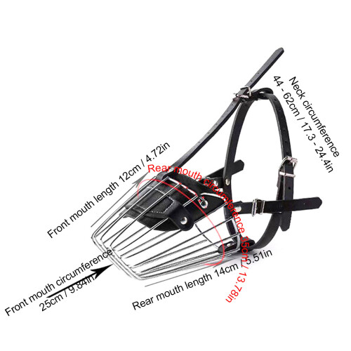 Adjustable German Shepherd Dog Muzzle, Wire Basket, Medium-Large 1