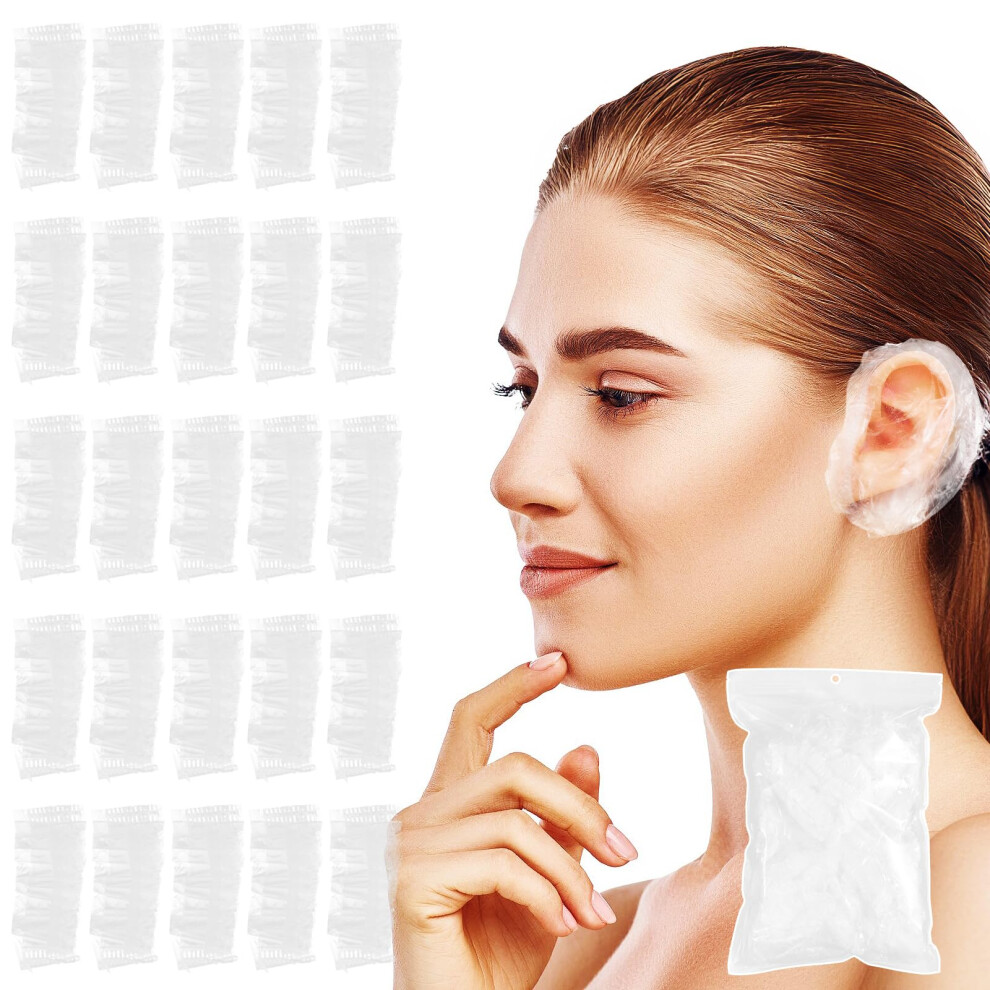 Disposable Waterproof Ear Covers 100 Pcs for Shower, Hair Dye, Bath and Swimming Protection