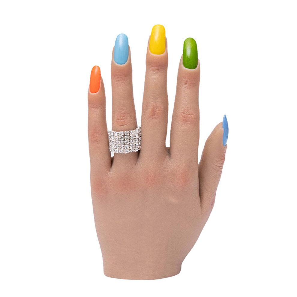 Silicone Hand Model with Realistic Texture and Bendable Fingers for Nail Art and Jewelry Display, 2 Left