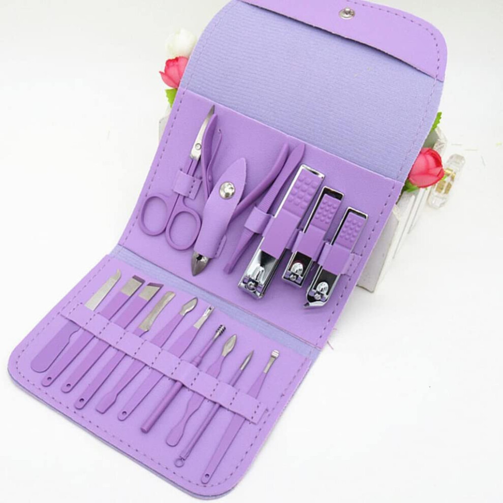 Professional Steel Manicure Set 16pcs Nail Clippers and Grooming Tools for Precision Nail Care