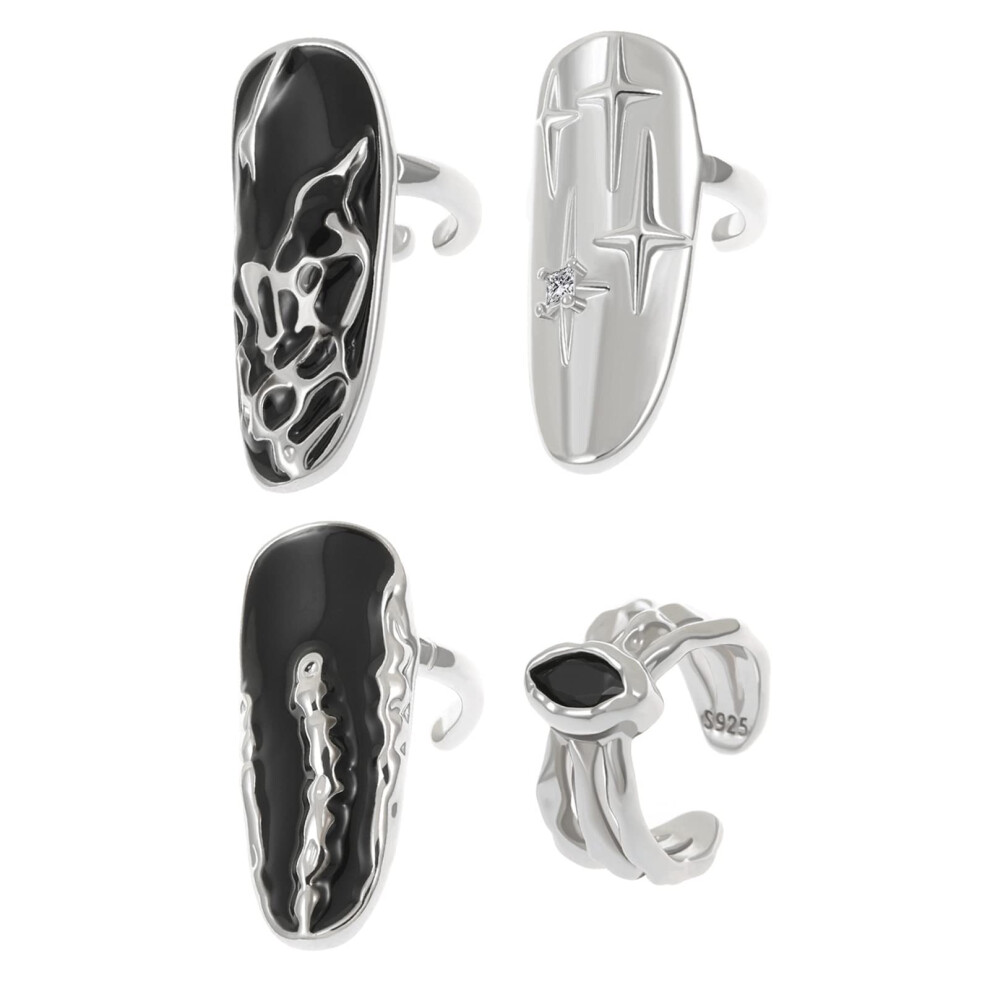 Nail Ring Adjustable Alloy Punk Style Fingertip Jewelry with Elegant Nail Decoration