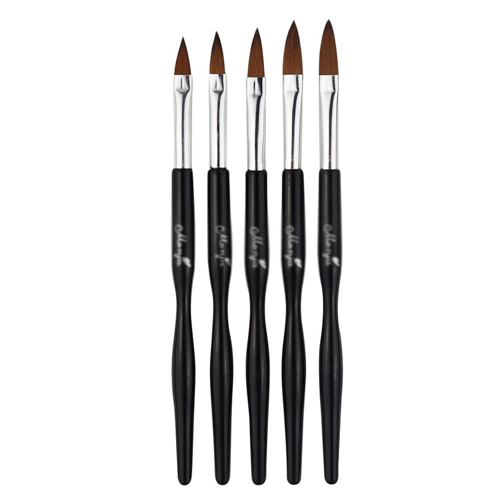 5pcs Acrylic Nail Art Brushes Set for Carving and Shaping, Multiple Sizes Manicure Kit