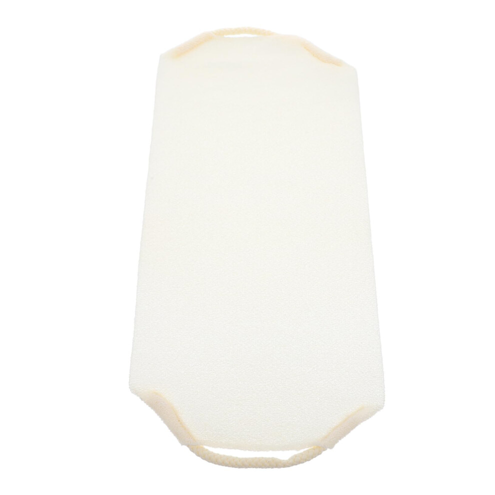 Beige Back Scrubber Nylon Exfoliating Bath Towel With Long Reach Handles For Deep Cleansing