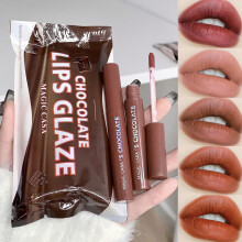 Matte Liquid Lipstick Set Waterproof Long Lasting NonStick Cup Nude Brown Dark Red Shades 5pcs